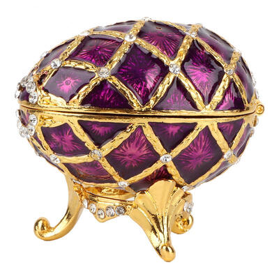 

Greensen Vintage Enameled Easter Egg Diamante Jewelry Organizer Trinket Box Decoration Gift