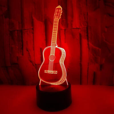 

3D LED Night Light Music Guitar With 7 Colors Lights For Home Decoration Lamp