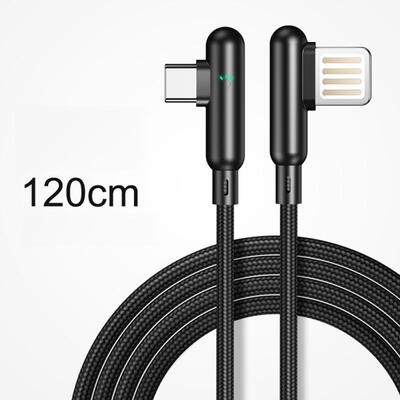 

Fila TYPE-C Double Elbow Data Cable Mobile Game Nylon Braided Smart Light 3A Fast Charging Cable