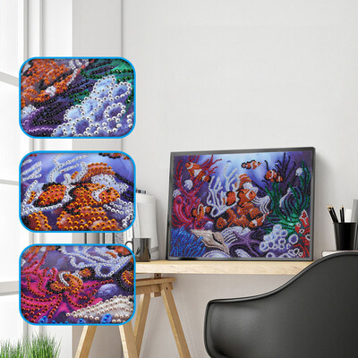 

Gobestart Fluorescent Diamond Painting DIY 5D Partial Drill Cross Stitch Kits Crystal Rhin