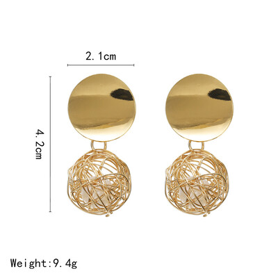 

Vintage Gold Drop Earrings For Women 2019 Geometric Drop Earring Big DIY Wedding Irregular Freshwater Pearl Fashion Jewelry