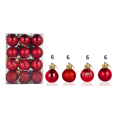 

Tailored 30mm Christmas Xmas Tree Ball Bauble Hanging Home Party Ornament Decor 24PC