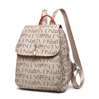 

Retro leather shoulder bag womens large capacity soft leather travel bag street shooting Korean small backpack fashion