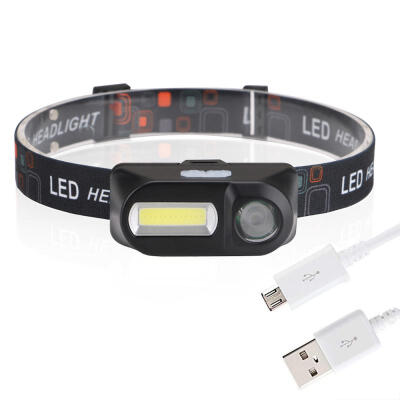 

Portable Mini COB LED Fishing Headlamps Strong Light Outdoor Camping Waterproof USB Rechargeable