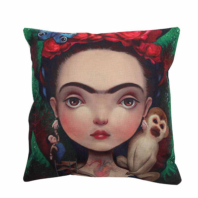 

Oil Printed Self-portrait Decorative Square Throw Pillow Case Cotton Linen Decorative Throw Pillow Case Cushion Cover