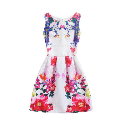 

Children Girls Princess Dress Sleeveless Kids Dresses For Girls Printed Casual Children Clothing Vestido Infantil New 8-13Y
