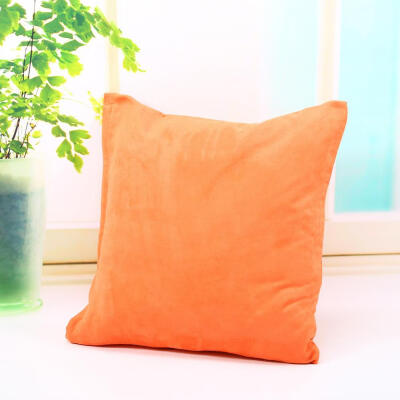 

Solid Color Cotton Canvas Cushion Cover Home Decor Throw Pillow Case Lounge Orange Cushion CoverPillow Case