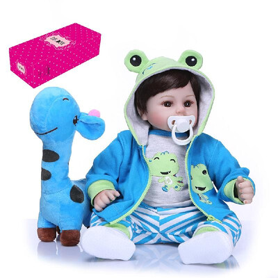 

Decdeal 20inch 50cm Reborn Baby Doll Lifelike Sleeping Silicone Vinyl Baby Dolls Perfect Gifts Toy with Blanket&Fox Toy Access