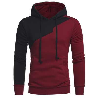 

Drawstring Irregular Panel Fleece Spliced Hoodie