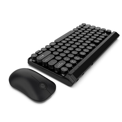 

HXSJ K67 Wireless Keyboard Mouse Set 24G Wireless Retro Round Suspension Keycap Keyboard Mouse Set USB Interface Wireless Keyboar