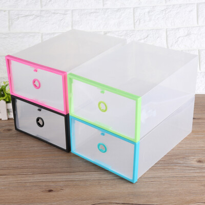 

2 PCS Transparent Foldable Plastic Drawer Shoe Case Storage Stackable Box Organizer Shoes OrganizerShoes Storage Box