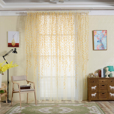 

Fashion Home Willow Voile Window Floral Print Sheer Panel Drapes Scarfs Curtain