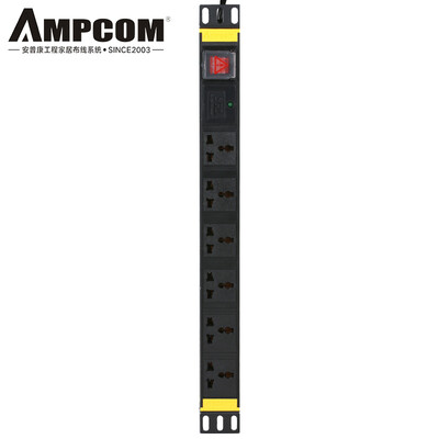 

AMPCOM PDU cabinet socket power socket socket 8 bit 10A with switch 3 m commercial socket wiring board tow board AMPDU810K
