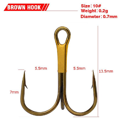 

50PCS Fishing Treble Hooks 246810 Barbed Treble Hooks Fishhooks