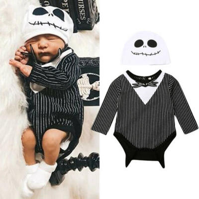 

Halloween Newborn Baby Boy Bat Romper JumpsuitGhost Hat Outfits Set Clothes UK