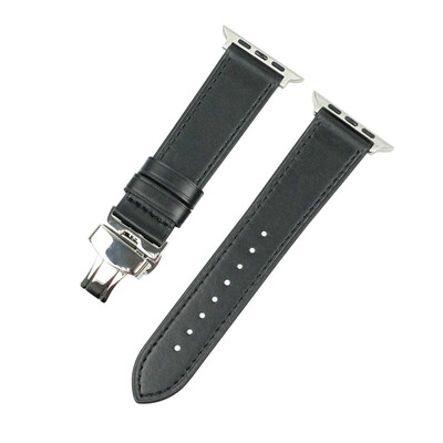 

〖Follure〗Leather Wrist Watch Strap Band Butterfly buckle For IWatch 4 Apple Watch 44mm