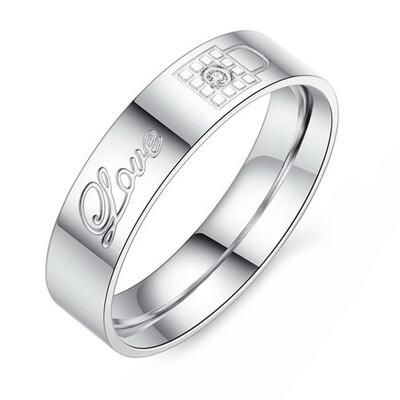 

1PC Lovers Ring Promise Key&Lock Key Accessory Steel Fashion Gift Titanium Popular Lovers Ring&Lock