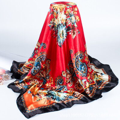 

Korean version of the silk scarf large square scarf satin scarf chain large square factory outlet