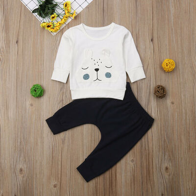 

Newborn Baby Boys Girls 3D Bear Tops T-shirt Sweatshirt Pants Outfit Clothes Set