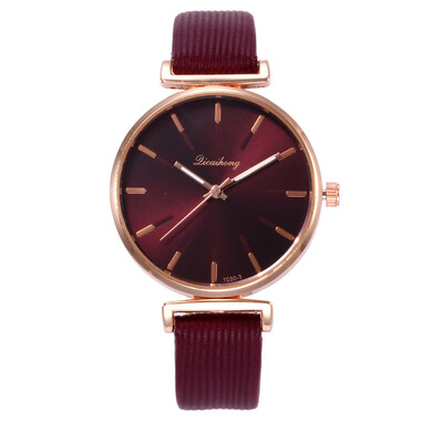 

Korean version of the female student striped belt ladies watch simple scale quartz watch