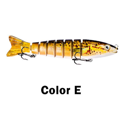 

12cm 19g Fishing Lure Hard Bait 8 Segments Swimbait Crankbait Artificial Fishing Lure Bait with Treble Hooks