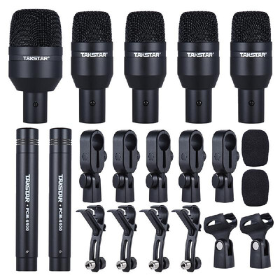 

TAKSTAR DMS-D7 Professional Musical Instruments Drum Set Wired Microphone Mic Kit with Standard Mounting Accessories Aluminum Carr