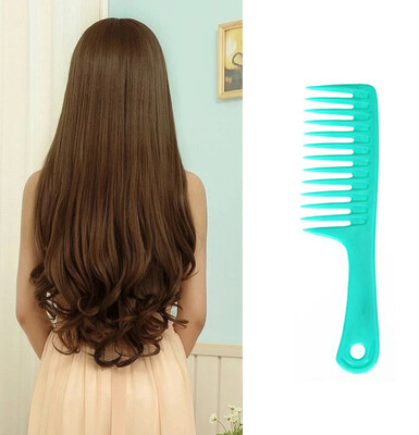

〖Follure〗Wet Haircut Hair Comb Hairdressing Plastic Detangler Handle Wide-tooth Comb