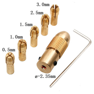 

7X Kupfer 05-3mm Elektrische Bohrer Spannzange Twist Bohrer Werkzeug Chuck Set