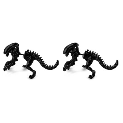 

2pcspairs Jewelry 3D Scary Monster Alien Stud Earring Black Color Dinosaur Fashion Earring For Women Men Halloween Gift