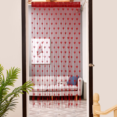 

Gobestart 50x200cm Love Heart String Curtain Window Door Divider Sheer Curtain Valance