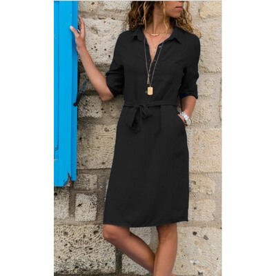 

NEW WOMENS BELTED 34 Sleeve MAXI DRESS SUMMER HOLIDAY CASUAL LONG LADIES DRESS