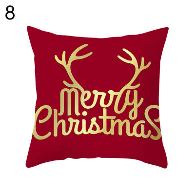 

Merry Christmas Elk Star Cushion Cover Pillow Case Home Office Sofa Chair Decor