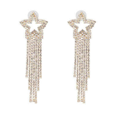 

2019 Bohemian Crystal moon stars Drop Earrings For Women Vintage Earrings Female Fashion Party Jewelry Brincos