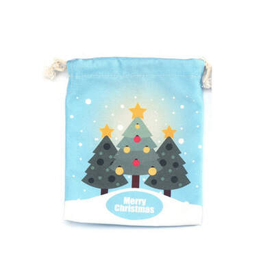 

Christmas Drawstring Gift Bags Reusable Fabric Candy Bag Santa Claus Present Treat Bags Christmas supplies