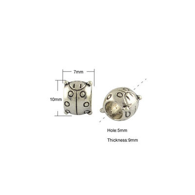 

Tibetan Style Alloy European Beads Large Hole Beads Lead Free Ladybug Antique Silver 10x7x9mm Hole 5mm