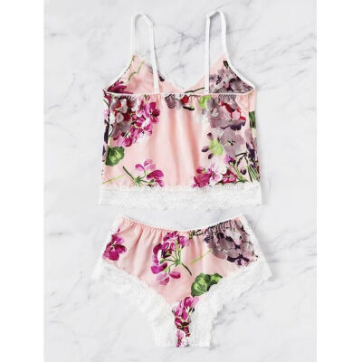 

Women Silk Satin Pajamas Set Sleepwear Shorts Babydoll Nightwear Lingerie Sell