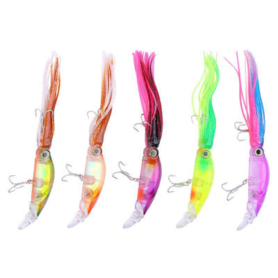 

Greensen 5pcsset Fish Lure Squid 185cm Hard Plastic Artificial Octopus Steel Hook