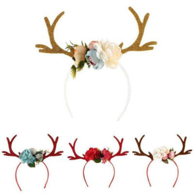 

Christmas Reindeer Antlers On Headband For Ladies Girls Christmas Fancy Dress