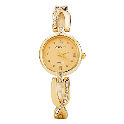 

Grealy Ladies Diamond-inlaid Watch Simple Small Dial Decorative Watch