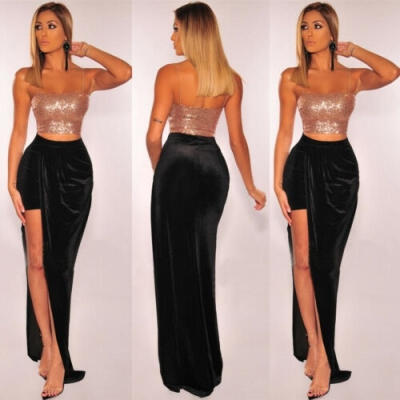 

Women Shiny Beads Tube Top Bra Casual Crop top Tank Tops Blouse