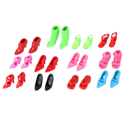 

12 Pairs Fashion Doll High Heel Shoes Sandals for Girls Doll Random