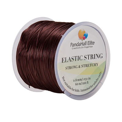 

PH PANDAHALL 1 Roll Brown Elastic Stretch Polyester Jewelry Bracelet Crystal String Cord