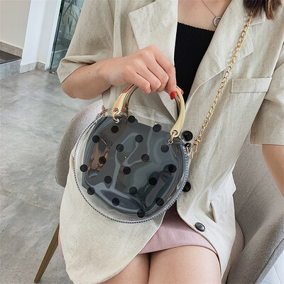 

Summer net red transparent small bag female bag 2019 Korean version chain saddle bag fashion child bag shoulder Messenger bag