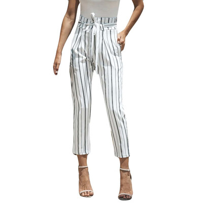 

Tailored Women Sexy High Waist Stripe Fashion Wide Casual Leg Summer Beach Pants