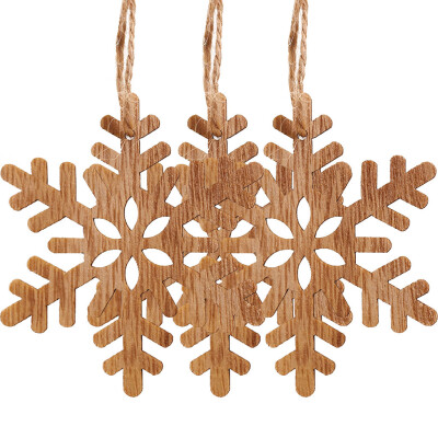 

Tailored 3PC Christmas Snowflakes Wooden Pendants Xmas Tree Ornaments Home Hanging Decor