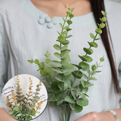 

Faux Silk Artificial Fake Eucalyptus Plant Green Leaves Plastic Home Party Decor