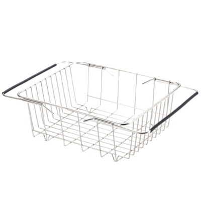 

Over the Sink Dish Rack In Sink or On Counter with Black Utensil Silverware Storage Holder