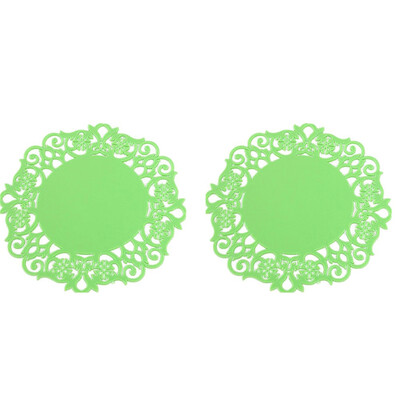 

Siaonvr 2PC Lace Flower Doilies Silicone Coaster Tea Cup Mats Pad Insulation Placemat
