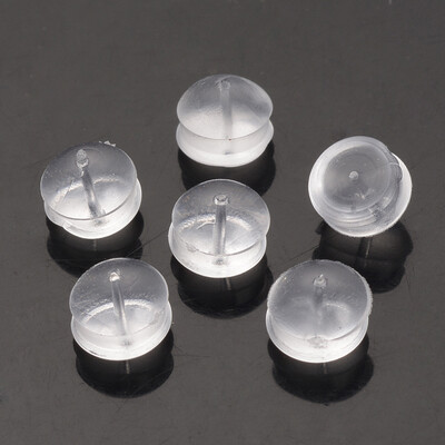 

Rubber Earring Ear Nuts Earrings Backs Clear 5x5x4mm Hole 05mm