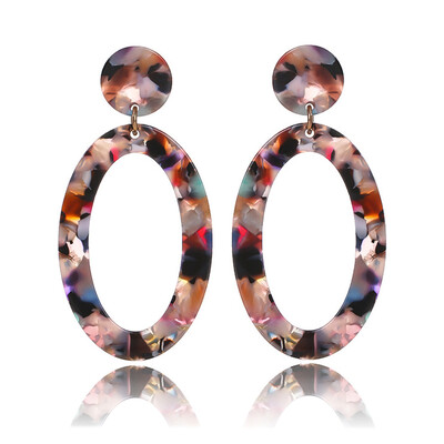 

Korean Style Acetate Leopard Simple Geometric Oval Fashion Large